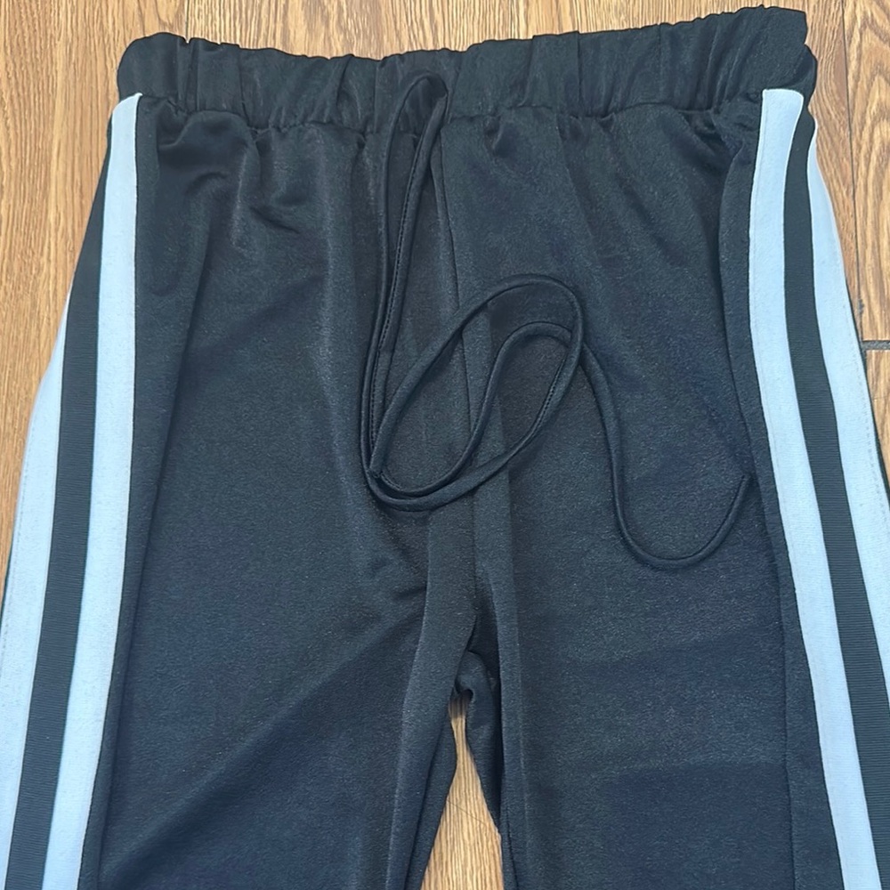 Side Stripe Pull on pants in black